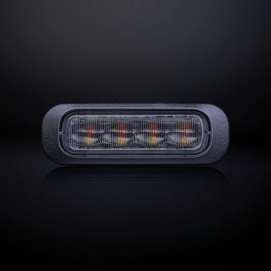 DARK KNIGHT STROBOSCOOPLAMP AMBER 4 LED DONKERE LENS
