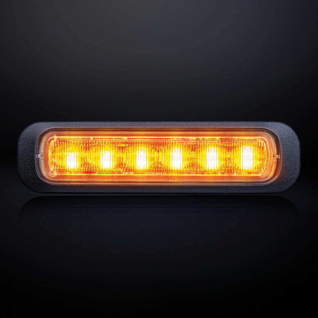 DARK KNIGHT STROBE LIGHT AMBER 6 LED CLEAR LENS