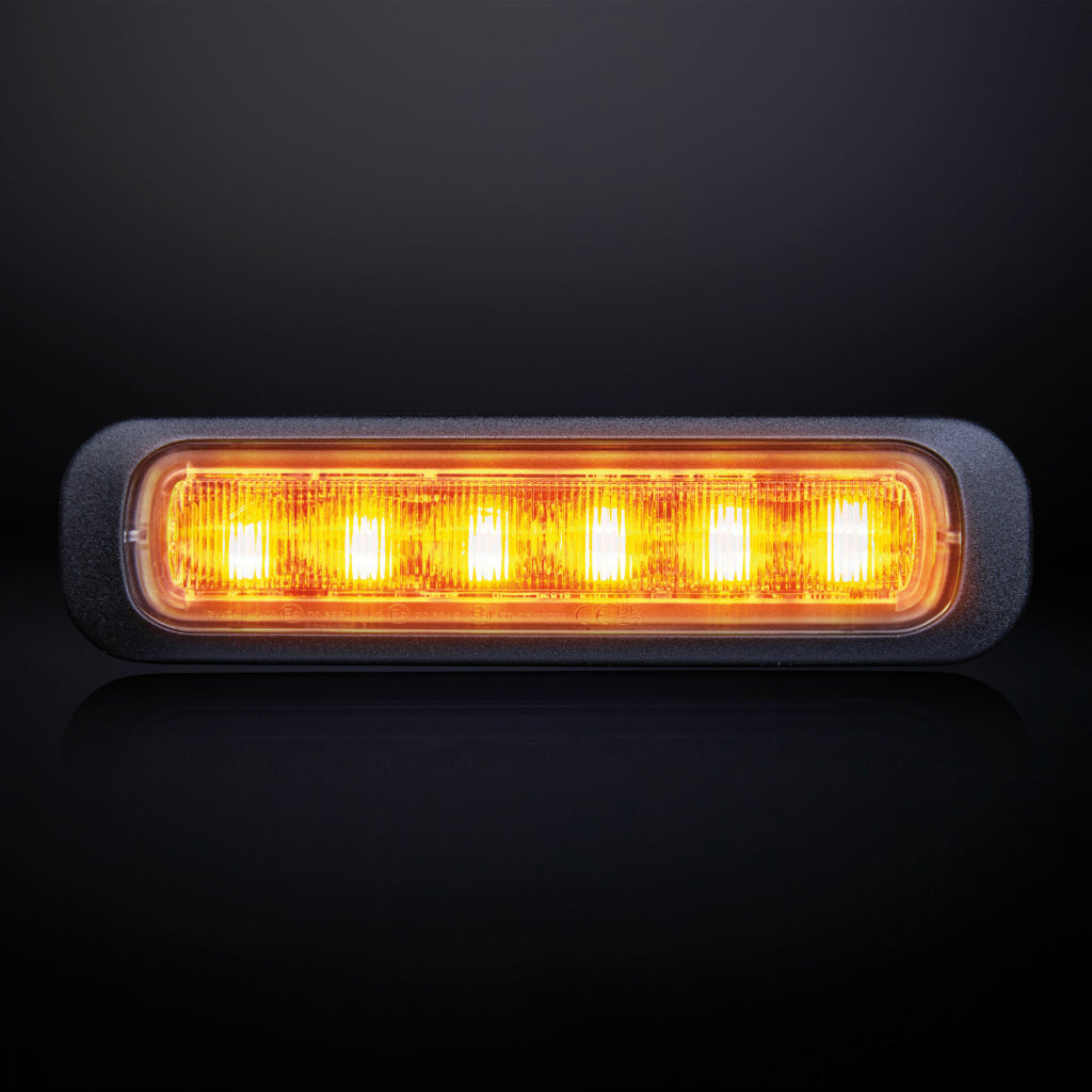 DARK KNIGHT STROBOSCOOPLAMP AMBER 6 LED DONKERE LENS