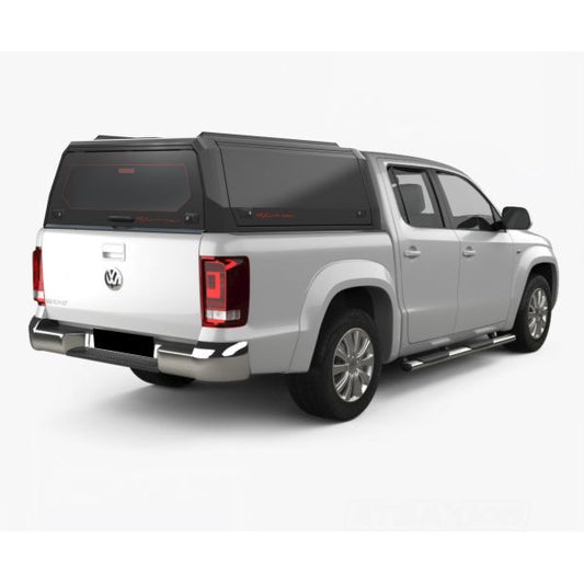 hardtop Aluminium Rhinoman Xpedition for Volkswagen Amarok Double Cab (11-22) in Matt Black -lift-up panels & lift up rear window