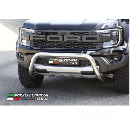 Misutonida inox Bullbar 76mm for Ranger Raptor (23-) -EU -cert