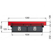 Pro//Top double roller drawers with roller floor - 1305x385x140mm (not compatible with rollcover)