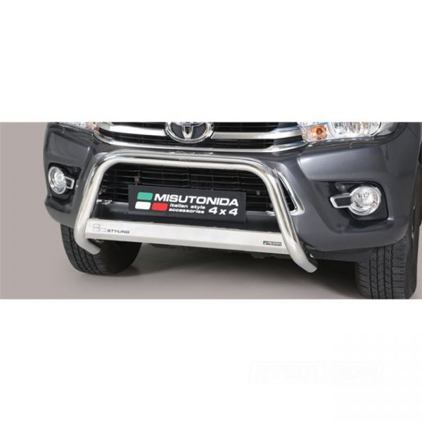 Misutonida inox Bullbar with crossbar 63mm for Hilux ( 16 - 20) -EU -cert