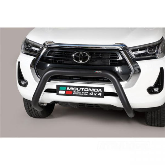 Misutonida inox in black coating bullbar 76mm for Hilux (21-) -EU -cert