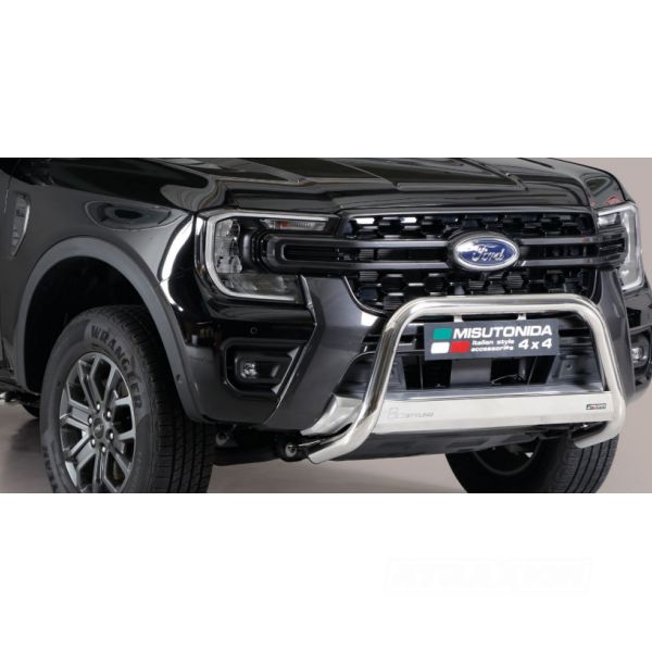 Misutonida inox Bullbar with crossbar 63mm for Ranger (23+) -EU -cert