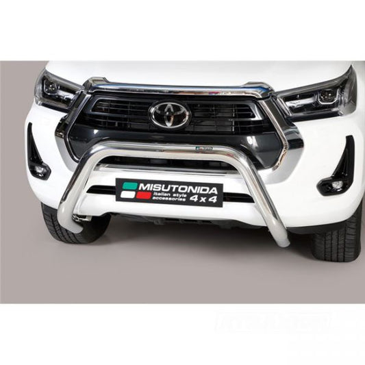 Misutonida inox bullbar 76mm for Hilux (21-) -EU -cert