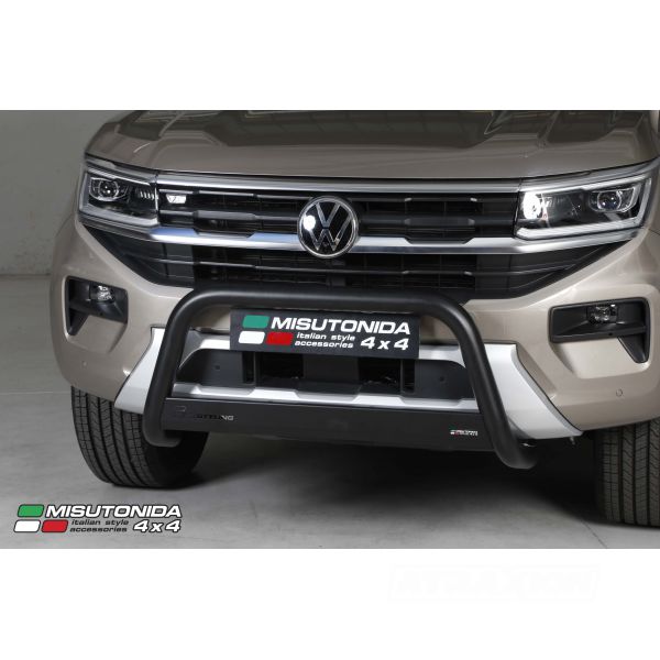 Misutonida inox in matt black coating Bullbar with crossbar 63mm for Amarok (23-) not compatible with parking sensors! -EU -cert