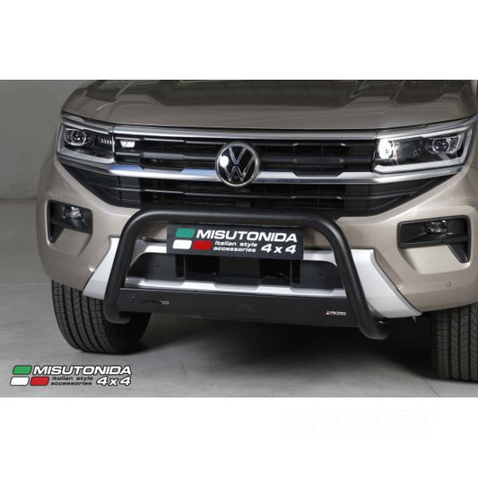 Misutonida inox in matt black coating Bullbar with crossbar 63mm for Amarok (23-) not compatible with parking sensors! -EU -cert
