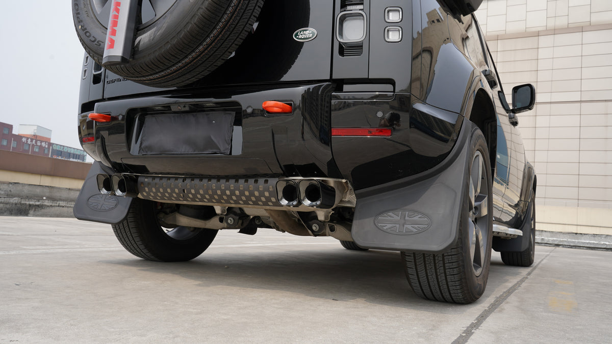 Mud Flaps Matte Black with UK flag for Land Rover Defender 90/110 (2020-present)