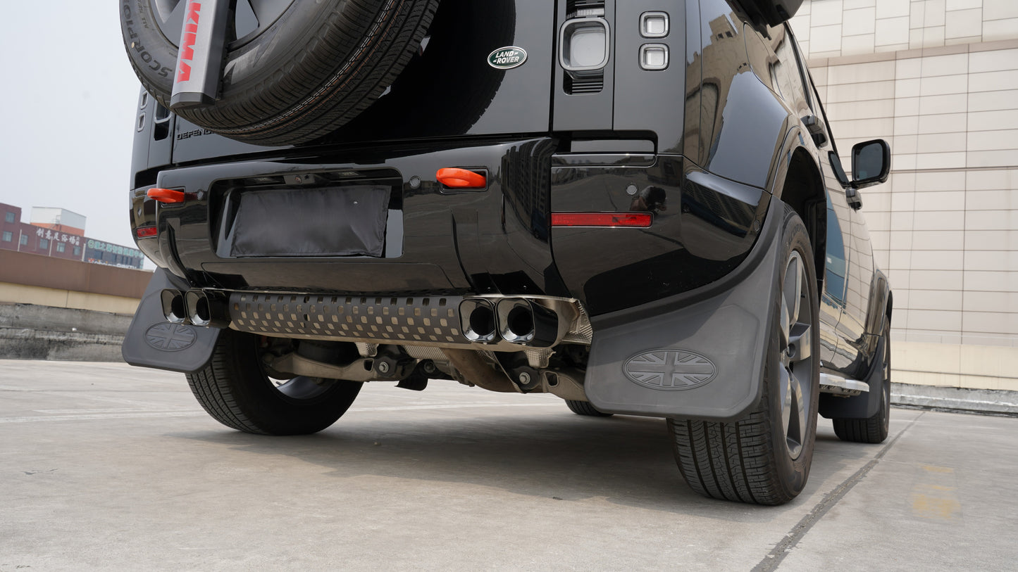 Mud Flaps Matte Black with UK flag for Land Rover Defender 90/110 (2020-present)