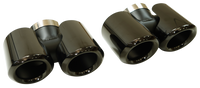 Tail Throat Round Exhaust tips in Gloss Black Stainless Steel for Land Rover Defender 90/110 (2020-present)