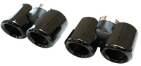 Tail Throat Round Exhaust tips in Gloss Black Stainless Steel for Land Rover Defender 90/110 (2020-present)