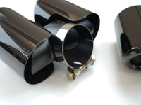 Tail Throat Round Exhaust tips in Gloss Black Stainless Steel for Land Rover Defender 90/110 (2020-present)