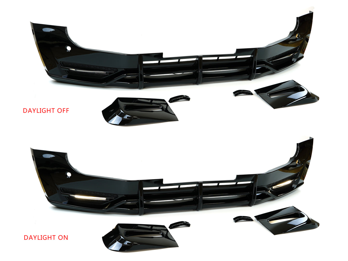 Front Bumper Lip w/ Light Gloss Black for Land Rover Defender 90/110/130 (2020-present)