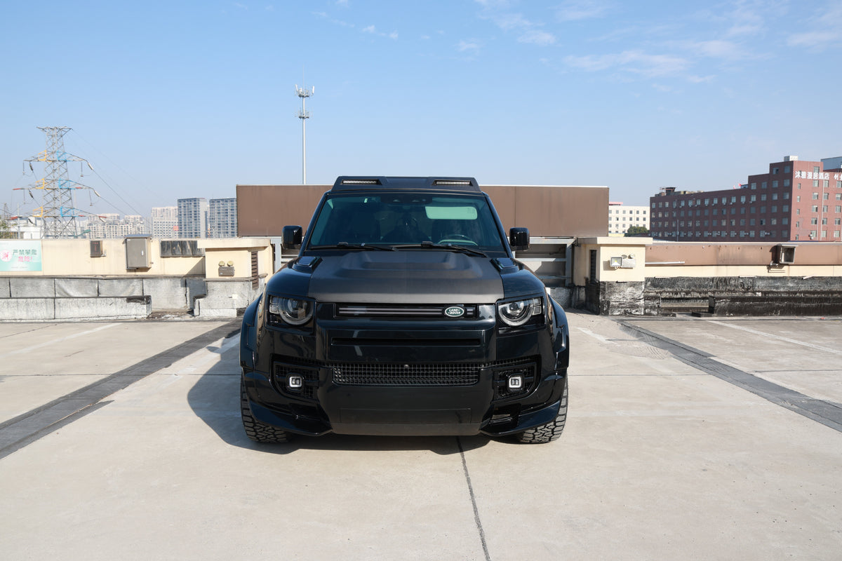 Front Bumper Splitter Style 2 in Gloss Black for Land Rover Defender 90/110 (2020-present)