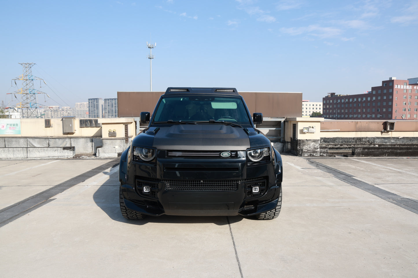 Front Bumper Splitter Style 2 in Gloss Black for Land Rover Defender 90/110 (2020-present)