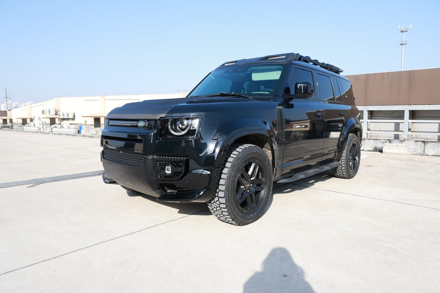 Front Bumper Splitter Style 2 in Gloss Black for Land Rover Defender 90/110 (2020-present)