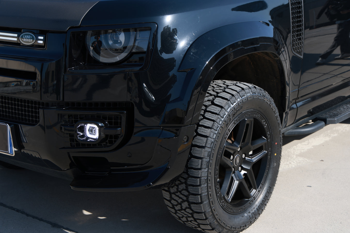 Front Bumper Splitter Style 2 in Gloss Black for Land Rover Defender 90/110 (2020-present)