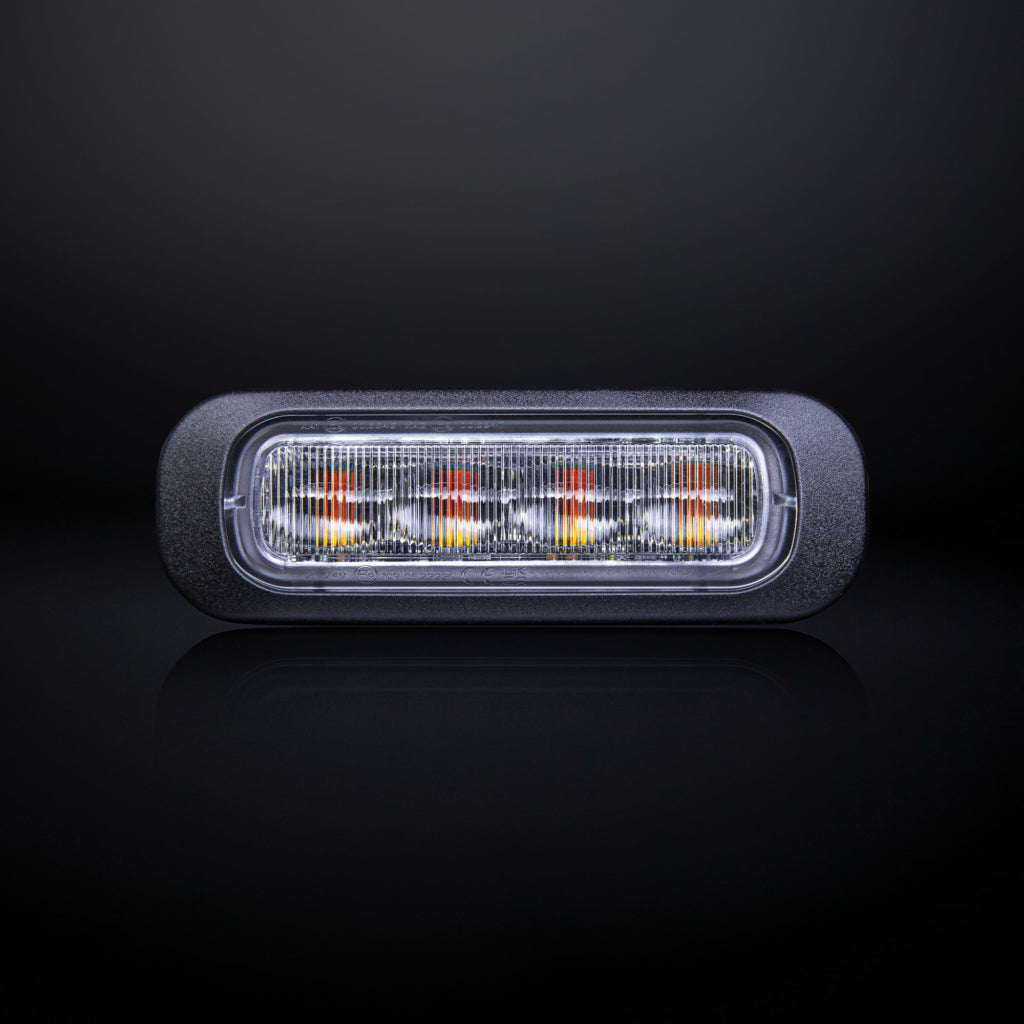 DARK KNIGHT STROBE LIGHT AMBER 4 LED CLEAR LENS