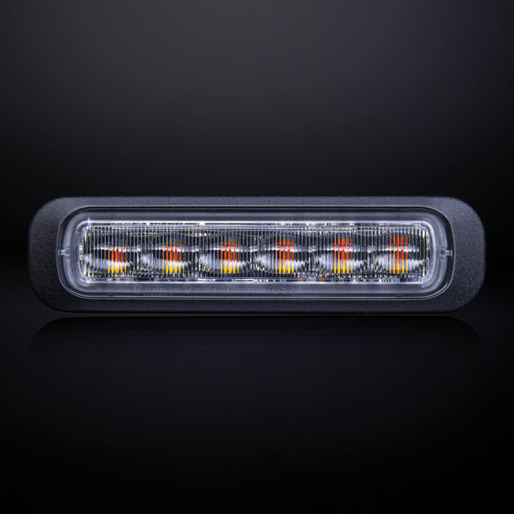 DARK KNIGHT STROBE LIGHT AMBER 6 LED CLEAR LENS