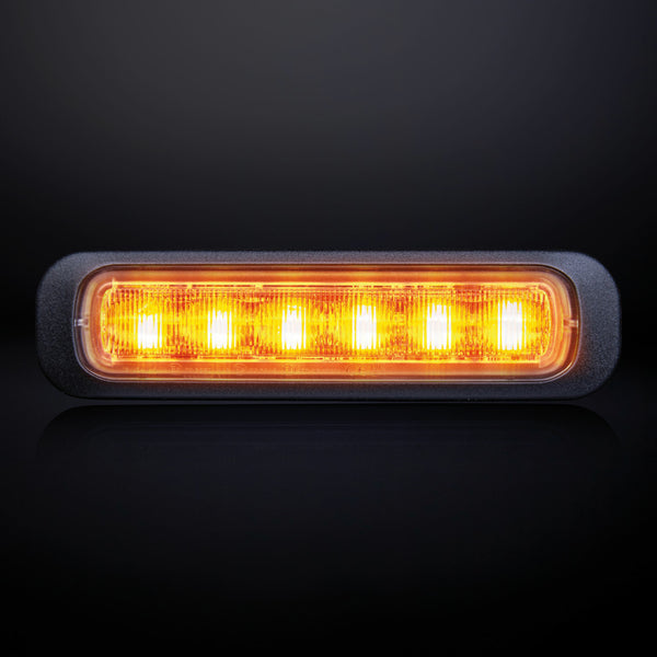 LAMPE STROBOSCOPIQUE DARK KNIGHT AMBRE 6 LED LENTILLE TRANSPARENTE