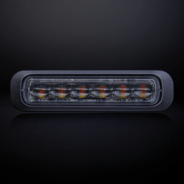 LAMPE STROBOSCOPIQUE DARK KNIGHT AMBRE 6 LED LENTILLE FONCÉE