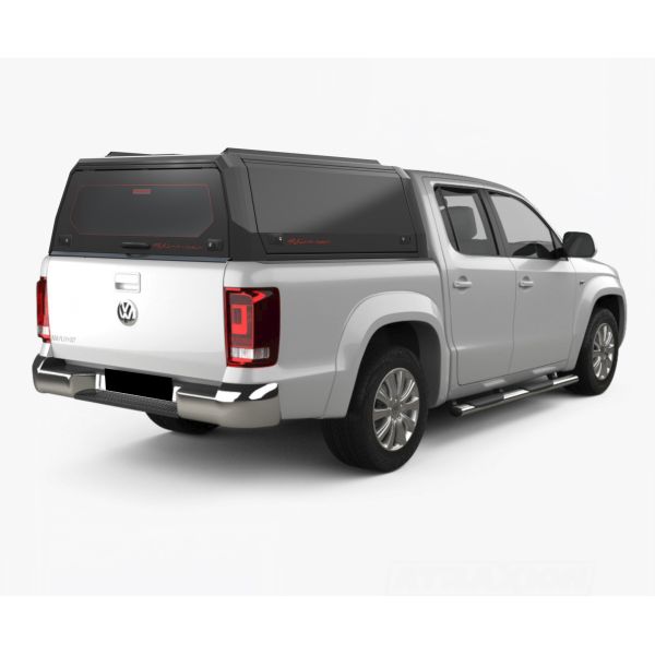 hardtop Aluminium Rhinoman Xpedition for Volkswagen Amarok Double Cab (11-22) in Matt Black -lift-up panels & lift up rear window