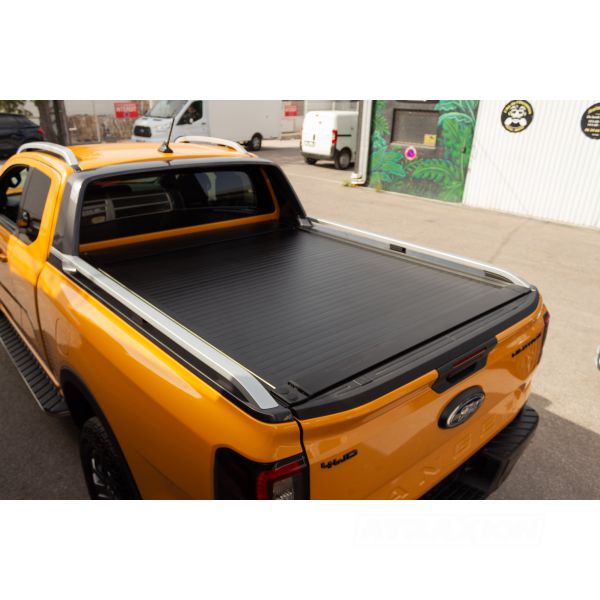 Aeroklas Electric rollcover in black Ford Ranger DC & Ranger Raptor + VW Amarok DC (23-)