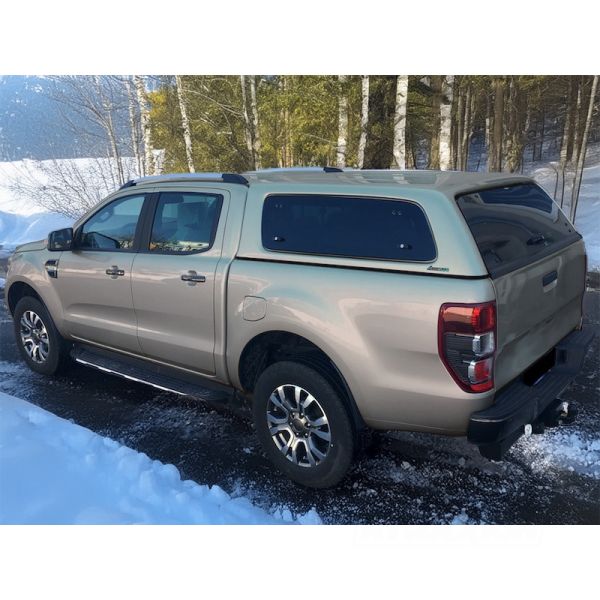 Hardtop Aeroklas Stylish for Ford Ranger Double Cab (2012 - 22) in PMECS copper red -Pop-up side window -with central locking