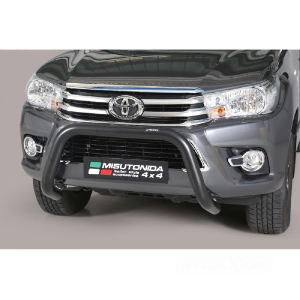 Misutonida inox in black coating Bullbar 76mm for Hilux ( 16 - 20) -EU -cert