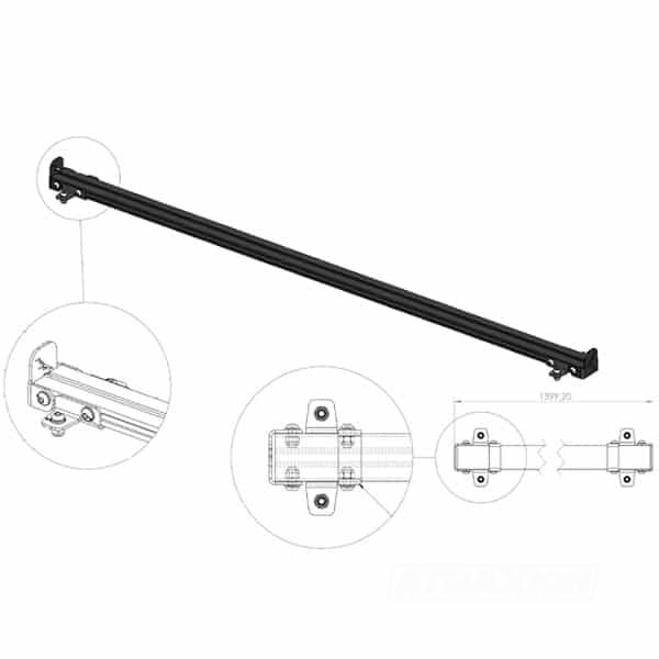 Rhinoman black roofbar(s)+leg kit - 1200mm - (for Rhinoman hardtop)