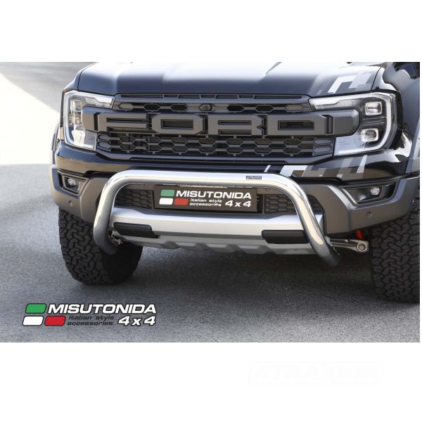 Misutonida inox Bullbar 76mm for Ranger Raptor (23-) -EU -cert