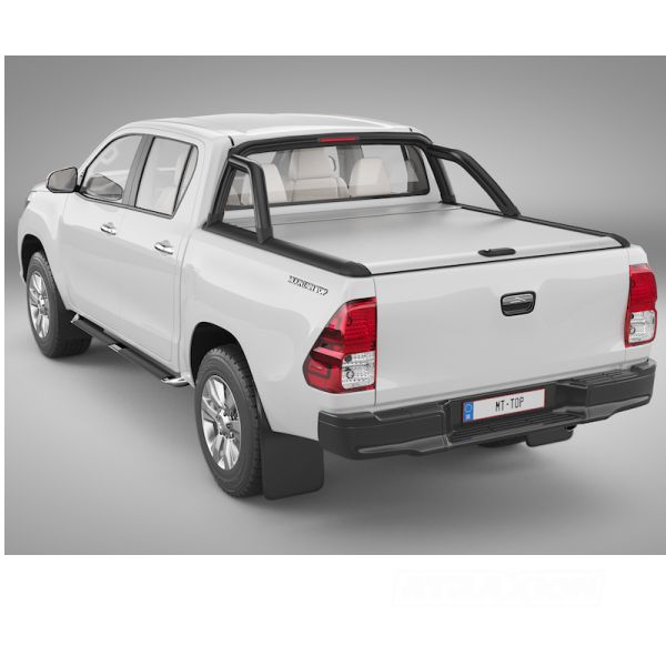 RealTruck - Mountain Top MTR Rollcover in silver for Toyota Hilux DC (05-16) - Incl locking bracket for tailgate