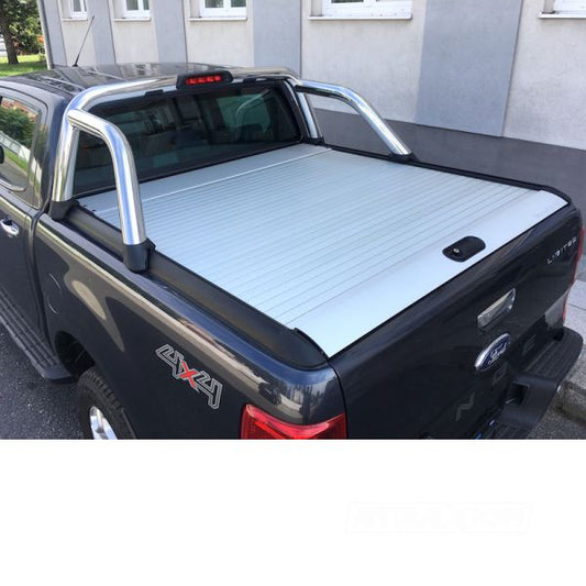 RealTruck - Mountain Top MTR Rollcover in silver for Ford Ranger DC (non Wildtrak) (11-22) - Incl locking bracket for tailgate