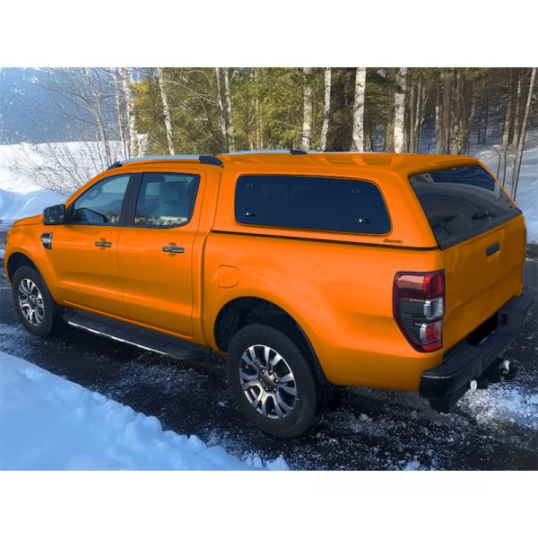 Hardtop Aeroklas Stylish for Ford Ranger Double Cab (2012 - 22) in PMECS copper red -Pop-up side window -with central locking