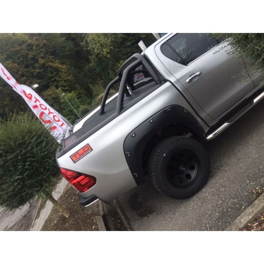 Trux Matt black fender flares for Toyota Hilux DC (non facelift) (16-) (with rivets)