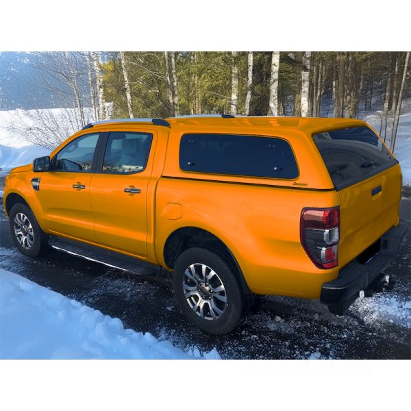 Hardtop Aeroklas Stylish for Ford Ranger Double Cab (2012 - 22) in PMECS copper red -Pop-up side window -with central locking