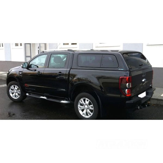 Hardtop Aeroklas Stylish for Ford Ranger Double Cab (2012 - 22) in PN4GM agate black -Pop-out side windows -with central locking