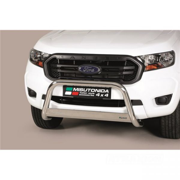 Misutonida inox Bullbar with crossbar 63mm for Ranger (12-22) -EU -cert