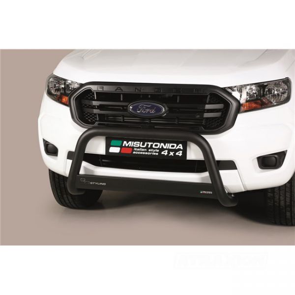 Misutonida inox in black coating Bullbar with crossbar 63mm for Ranger (12-22) -EU -cert
