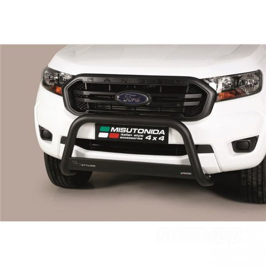 Misutonida inox in black coating Bullbar with crossbar 63mm for Ranger (12-22) -EU -cert