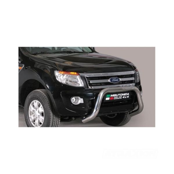 Misutonida inox in black coating Bullbar with car model engraved 63mm for Ranger (12-22) -EU -cert