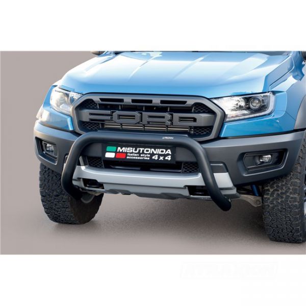 Misutonida inox in black coating bullbar 76mm for Ranger Raptor (19-22) -EU -cert