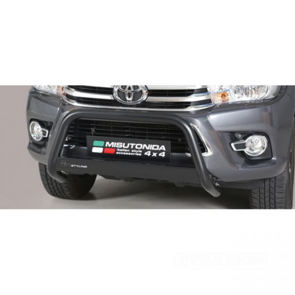 Misutonida inox in black coating Bullbar with crossbar 63mm for Hilux ( 16 - 20) -EU -cert