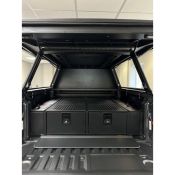 Ruuud double roller drawer system with locking infill pods for VW Amarok DC (23-) (Non drilling installation - compatible with Aeroklas 5-pc bedliner only!)
