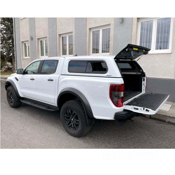 Hardtop Aeroklas Stylish for Ford Ranger Double Cab (12-22) in color -Sliding side windows -with central locking