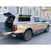 Hardtop Aeroklas Stylish for Ford Ranger Double Cab (23-) -one pop-out & one pop-up side windows -with central locking
