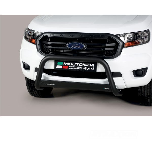 Misutonida inox in black coating bullbar with crossbar 63mm for Ranger (12-22) DC -EU -cert