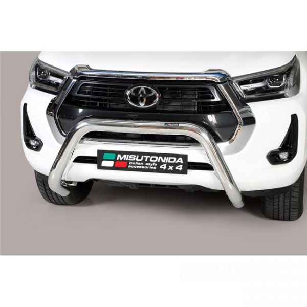 Misutonida inox bullbar 76mm for Hilux (21-) -EU -cert