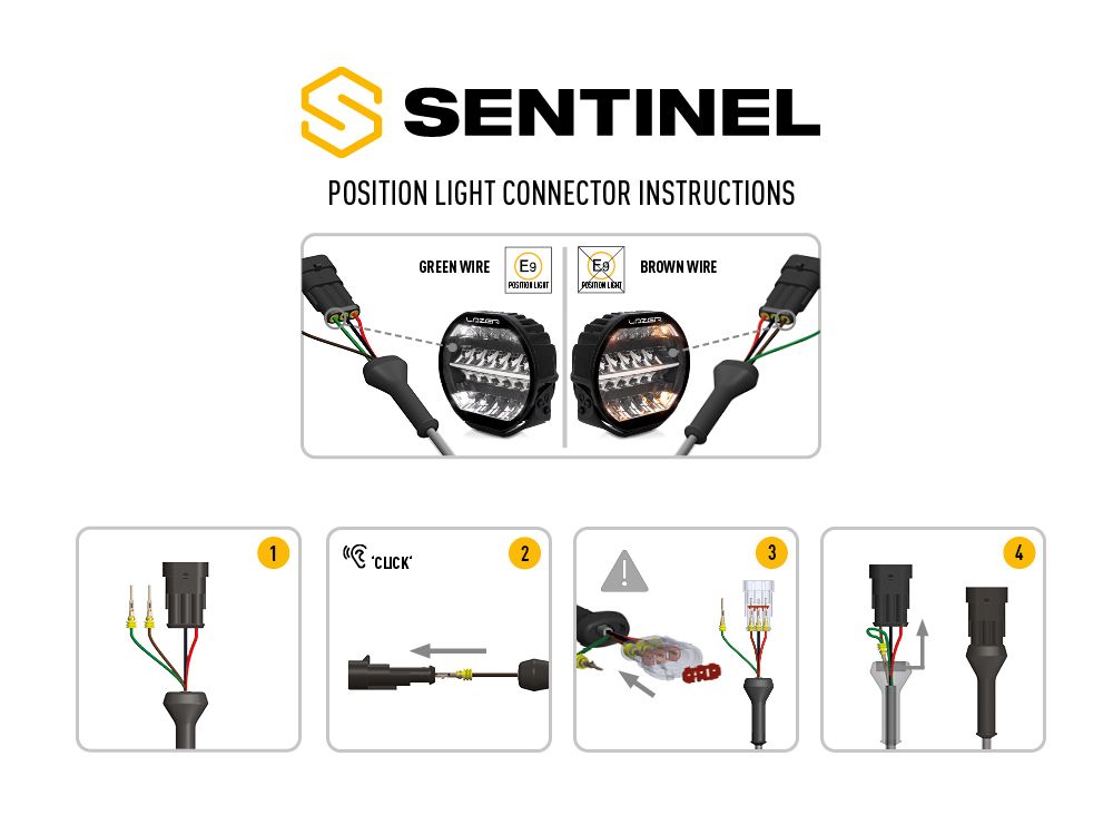 Sentinel 9'' Elite avec feu de position (noir)